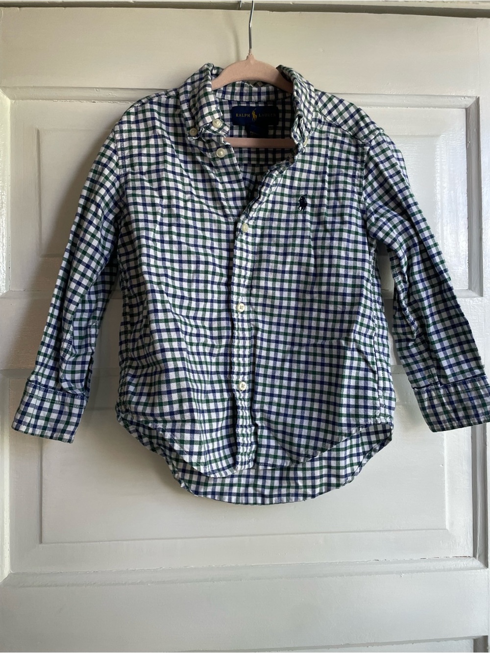 Polo Ralph Lauren Toddler Boys Long-Sleeve Checked Plaid Poplin Shirt 3T